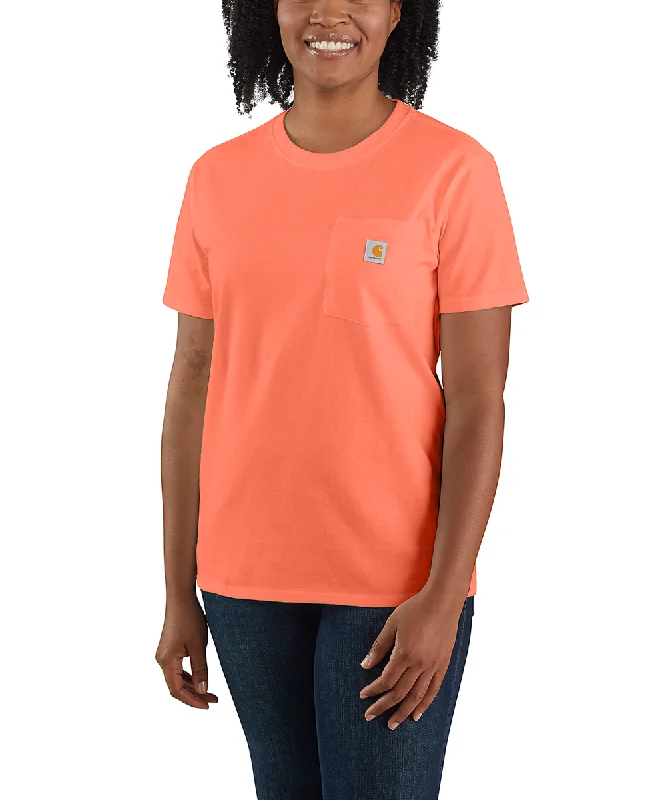 Carhartt Women's K87 Short Sleeve Pocket Tee - Electric Coral