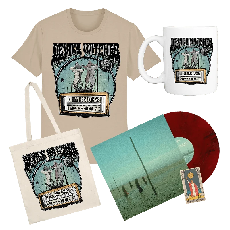 Devil's Witches - In All Her Forms Bundle - Maiden Edition Vinyl (Unsigned) + Sand T-Shirt + Natural Tote Bag + White Mug