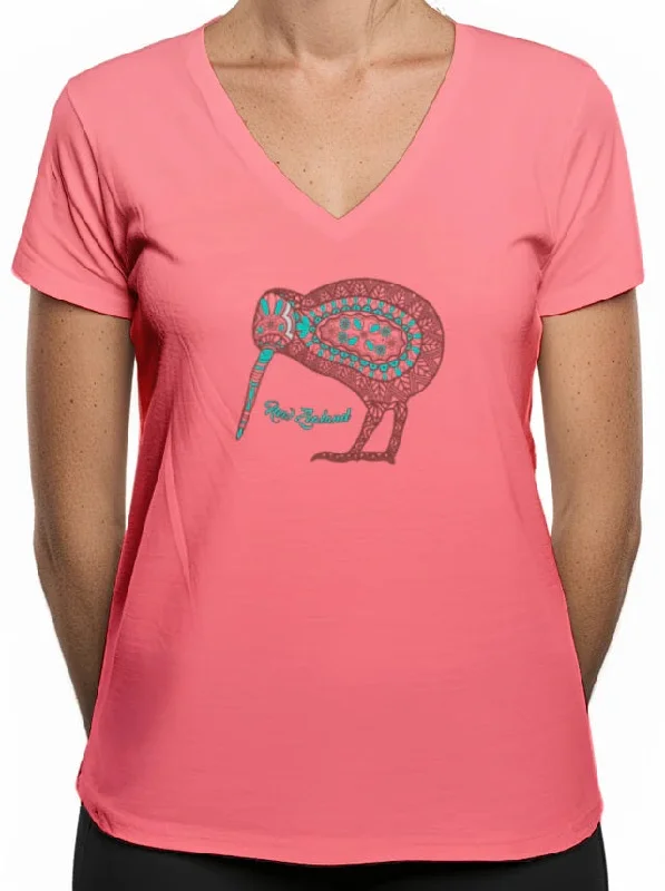 Ladies Fitted T-Shirt - Batik Kiwi