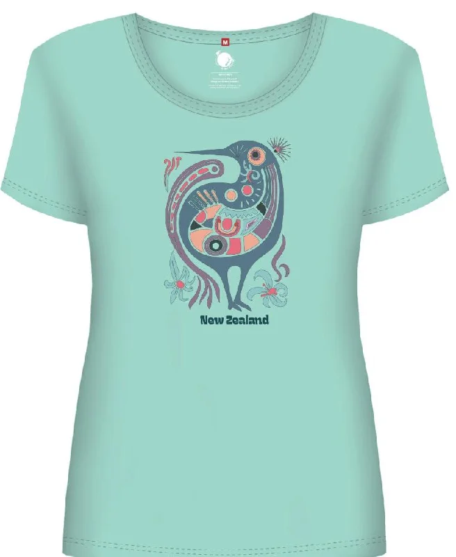 Ladies Fitted T-Shirt - Floral Kiwi