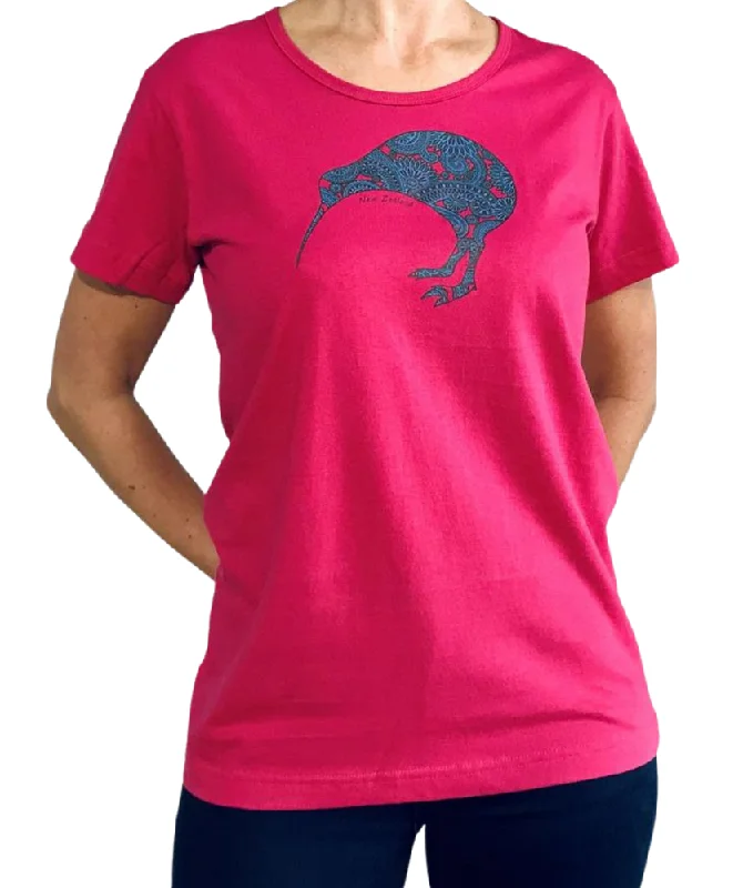 Ladies Fitted T-Shirt - Paisley Kiwi