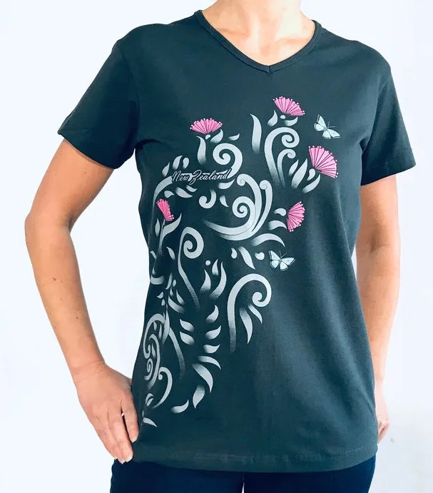 Ladies Fitted T-Shirt - Pohutukawa