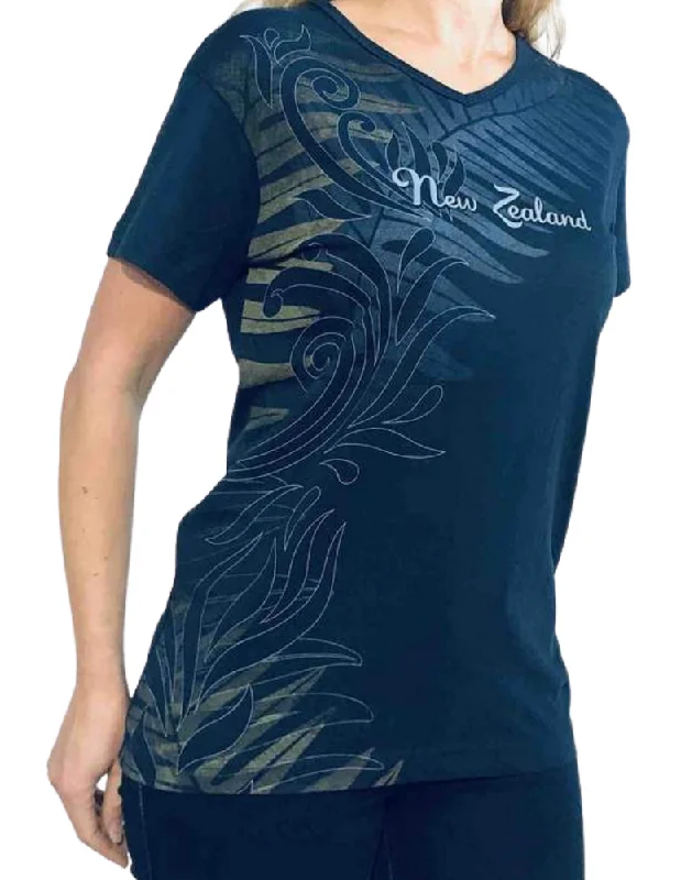 Ladies Fitted T-Shirt - Ferns & Koru