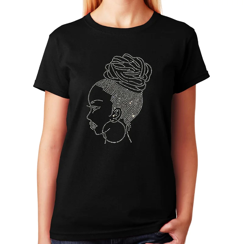 Women's / Unisex T-Shirt with Latina Woman in Rhinestones