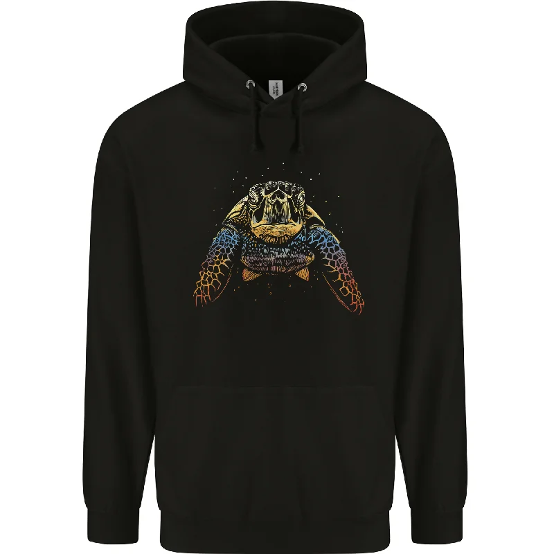 A Colourful Turtle Animals Ecology Ocean Mens 80% Cotton Hoodie Hoodie with Pastel Soft Subtle
