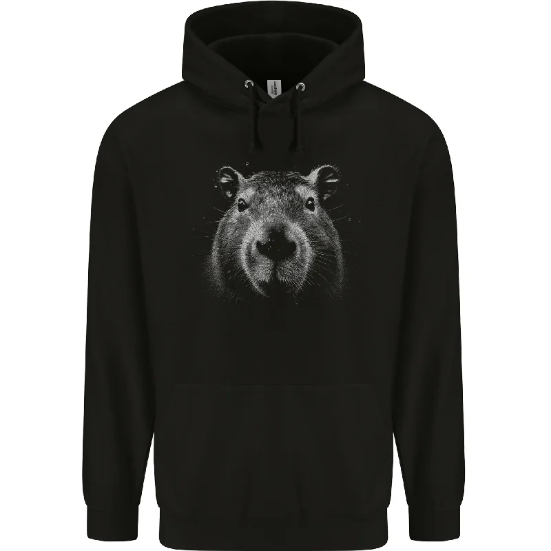 A Cool Capybara Mens 80% Cotton Hoodie Hoodie with Ribbed Neckline Snug Warm