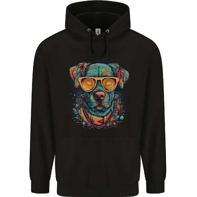 A Cool Dog With Glasses Mens 80% Cotton Hoodie Hoodie with Snap Buttons Easy Quick