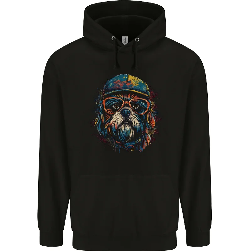 A Cool Shih Tzu Dog Mens 80% Cotton Hoodie Hoodie with Lining Warm Insulated