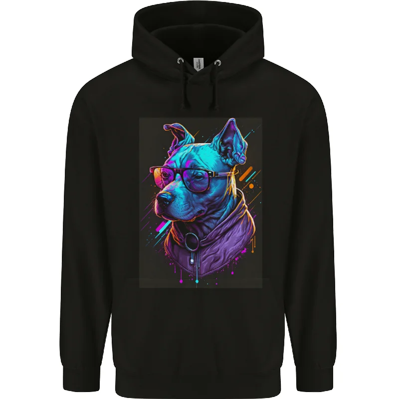 A Cool Staffy Staffordshire Bull Terrier Dog Mens 80% Cotton Hoodie Hoodie with Color Block Contrast Stylish A Cool Staffy Staffordshire Bull Terrier Dog Mens 80% Cotton Hoodie Hoodie with Color Block Contrast Stylish