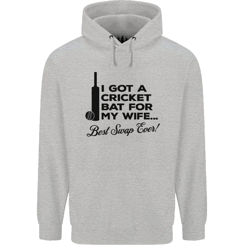 A Cricket Bat for My Wife Best Swap Ever! Mens 80% Cotton Hoodie Graphic Hoodie Design Print A Cricket Bat for My Wife Best Swap Ever! Mens 80% Cotton Hoodie Graphic Hoodie Design Print
