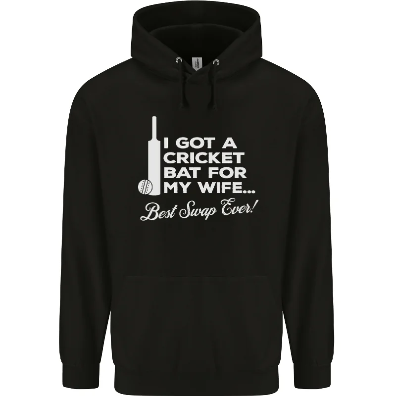 A Cricket Bat for My Wife Best Swap Ever! Mens Hoodie Hoodie with Illustration Artistic Creative A Cricket Bat for My Wife Best Swap Ever! Mens Hoodie Hoodie with Illustration Artistic Creative