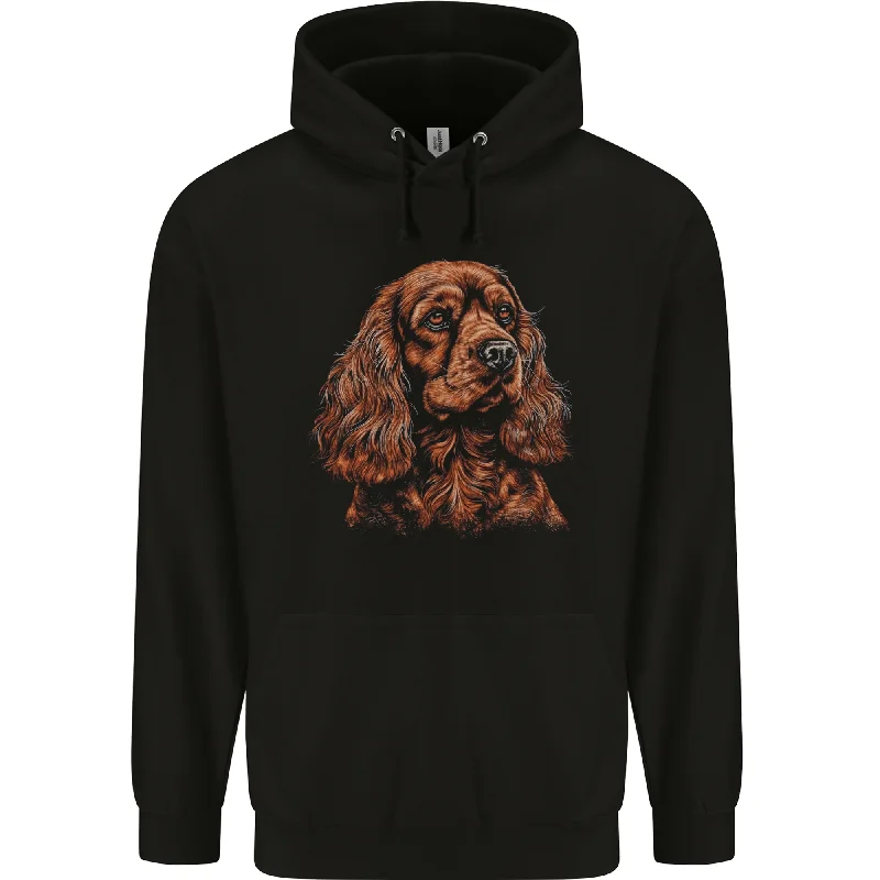 A Cute Cocker Spaniel Dog Mens 80% Cotton Hoodie Hoodie Jacket Zipper Layering