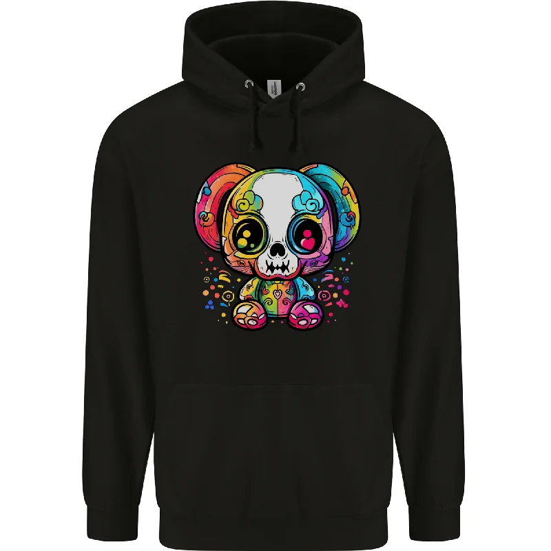 A Cute Teddy Bear Demon Skull Mens 80% Cotton Hoodie Hoodie with Magnetic Closure Innovative Modern A Cute Teddy Bear Demon Skull Mens 80% Cotton Hoodie Hoodie with Magnetic Closure Innovative Modern