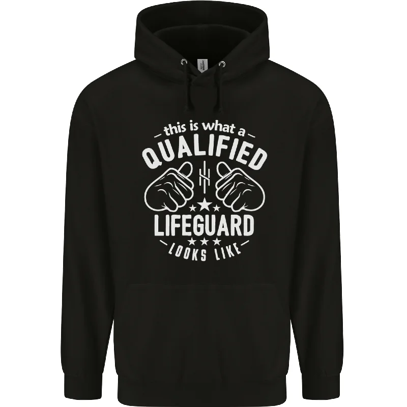 A Qualified Lifeguard Looks Like Mens 80% Cotton Hoodie