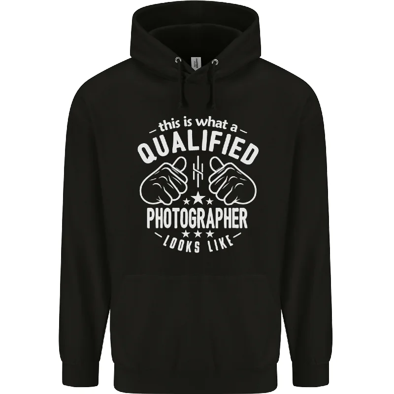 A Qualified Photographer Looks Like Mens 80% Cotton Hoodie