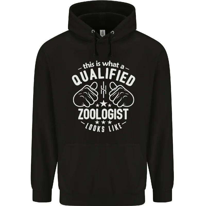 A Qualified Zoologist Looks Like Mens 80% Cotton Hoodie