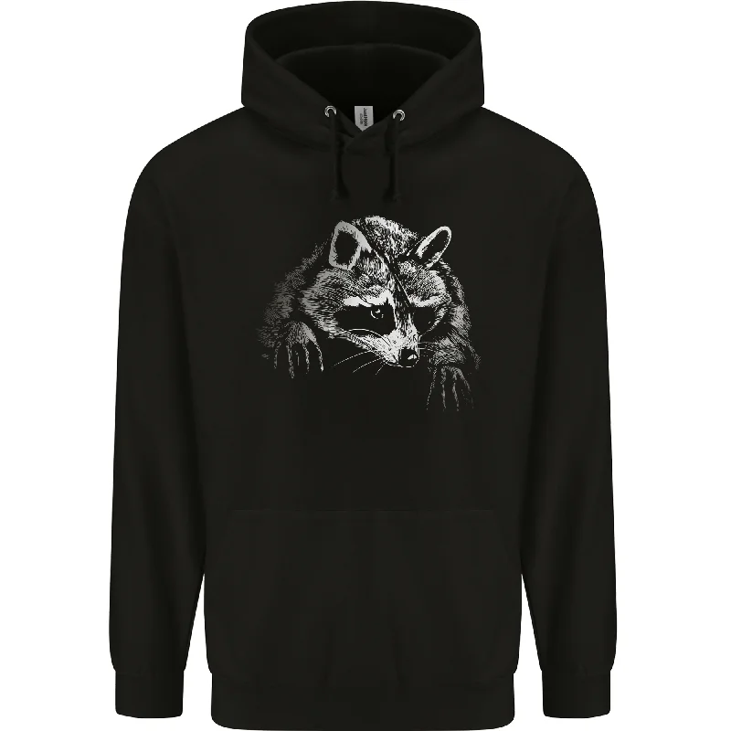 A Raccoon with an Eyepatch Mens 80% Cotton Hoodie