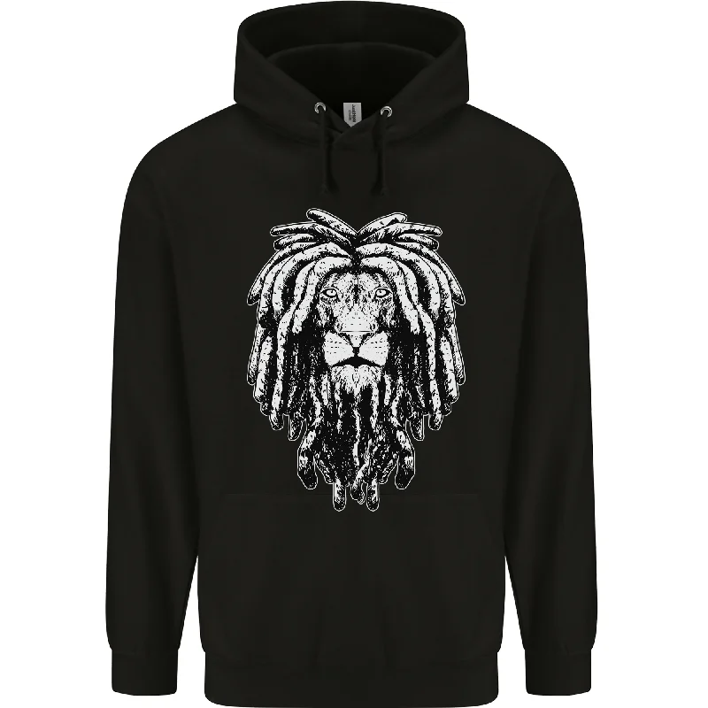 A Rasta Lion With Dreadlocks Jamaica Reggae Mens 80% Cotton Hoodie