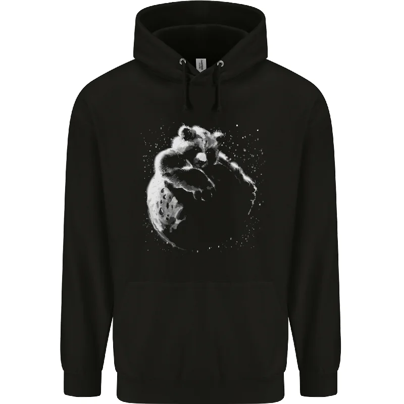 A Red Panda on the Moon Mens 80% Cotton Hoodie