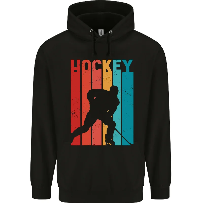 A Retro Ice Hockey Player Mens 80% Cotton Hoodie