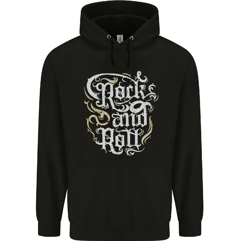 A Rock n Roll Design Mens 80% Cotton Hoodie