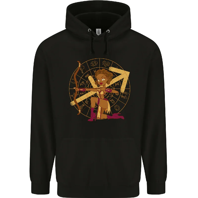 A Sagittarius Female Archer Star Sign Zodiac Mens 80% Cotton Hoodie