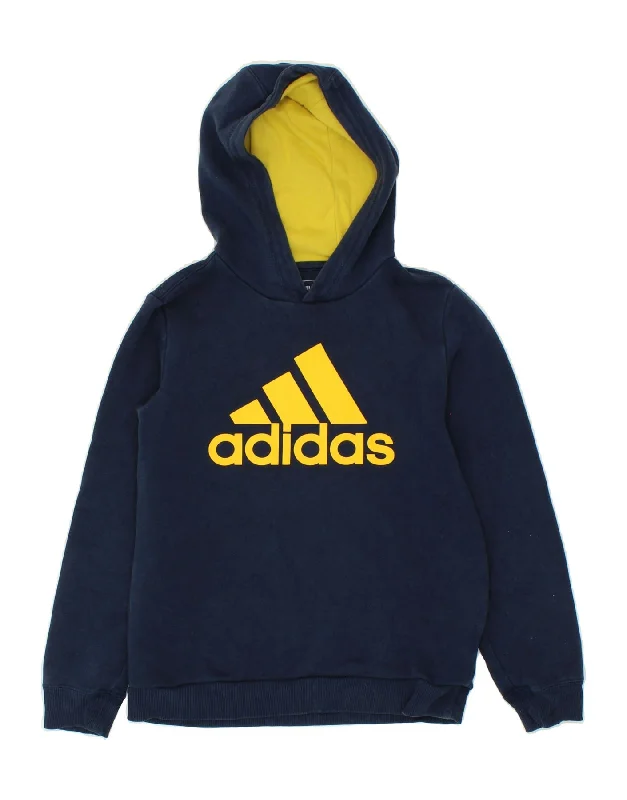 ADIDAS Boys Graphic Hoodie Jumper 11-12 Years Navy Blue Cotton Hoodie with Hem Fringe Bohemian Relaxed ADIDAS Boys Graphic Hoodie Jumper 11-12 Years Navy Blue Cotton Hoodie with Hem Fringe Bohemian Relaxed
