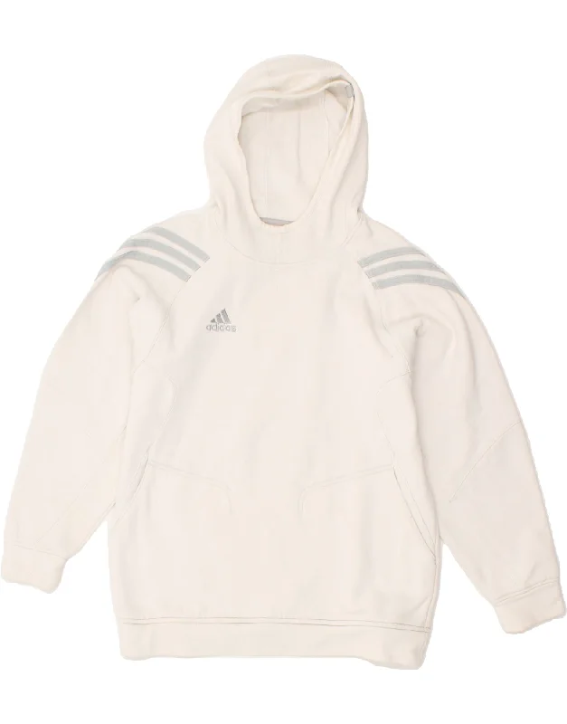 ADIDAS Boys Hoodie Jumper 12-13 Years White Cotton Hoodie with Longline Fit Extended Stylish ADIDAS Boys Hoodie Jumper 12-13 Years White Cotton Hoodie with Longline Fit Extended Stylish