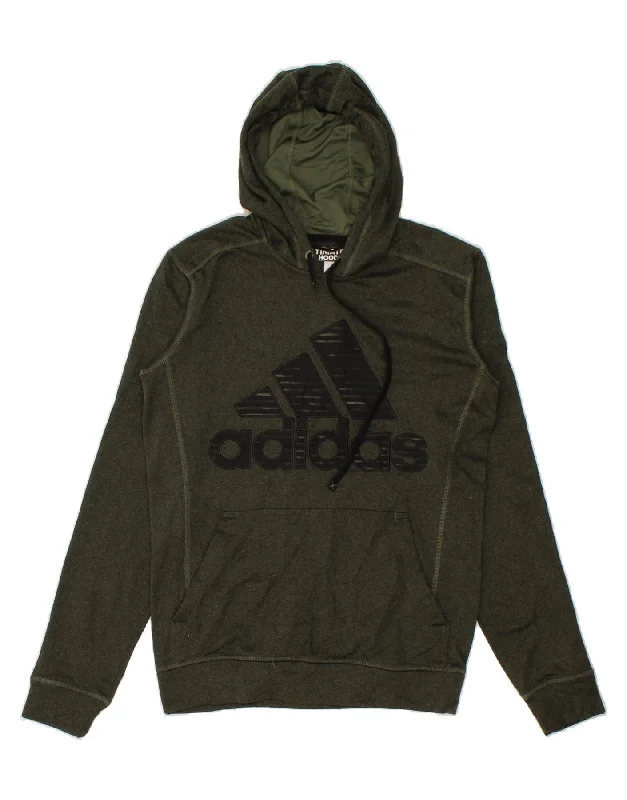 ADIDAS Mens Climawarm Graphic Hoodie Jumper Small Khaki Hoodie with Zipper Versatile Modern ADIDAS Mens Climawarm Graphic Hoodie Jumper Small Khaki Hoodie with Zipper Versatile Modern