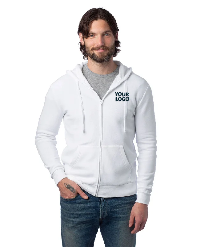 Alternative Unisex Eco-Cozy Fleece Zip Hoodie, White Hoodie with Lace Feminine Delicate Alternative Unisex Eco-Cozy Fleece Zip Hoodie, White Hoodie with Lace Feminine Delicate