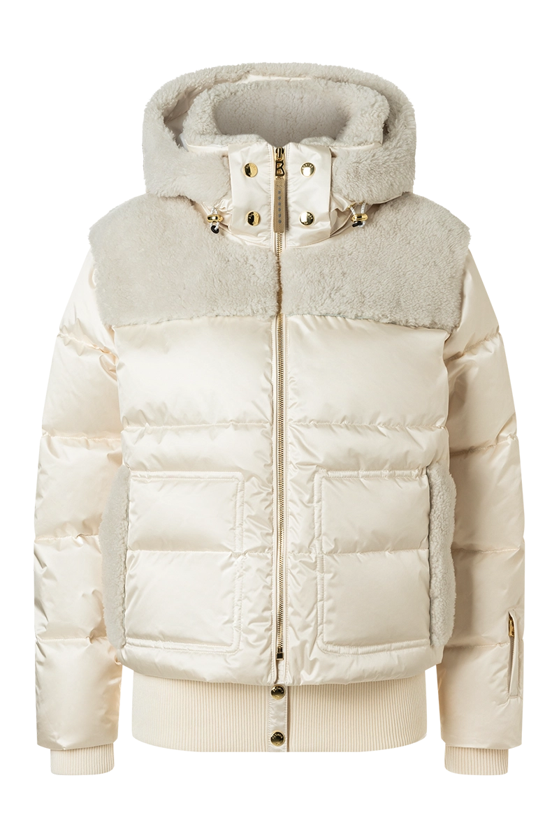 Dia Down & Shearling Ski Jacket Fleece Jacket Down Jacket Parka