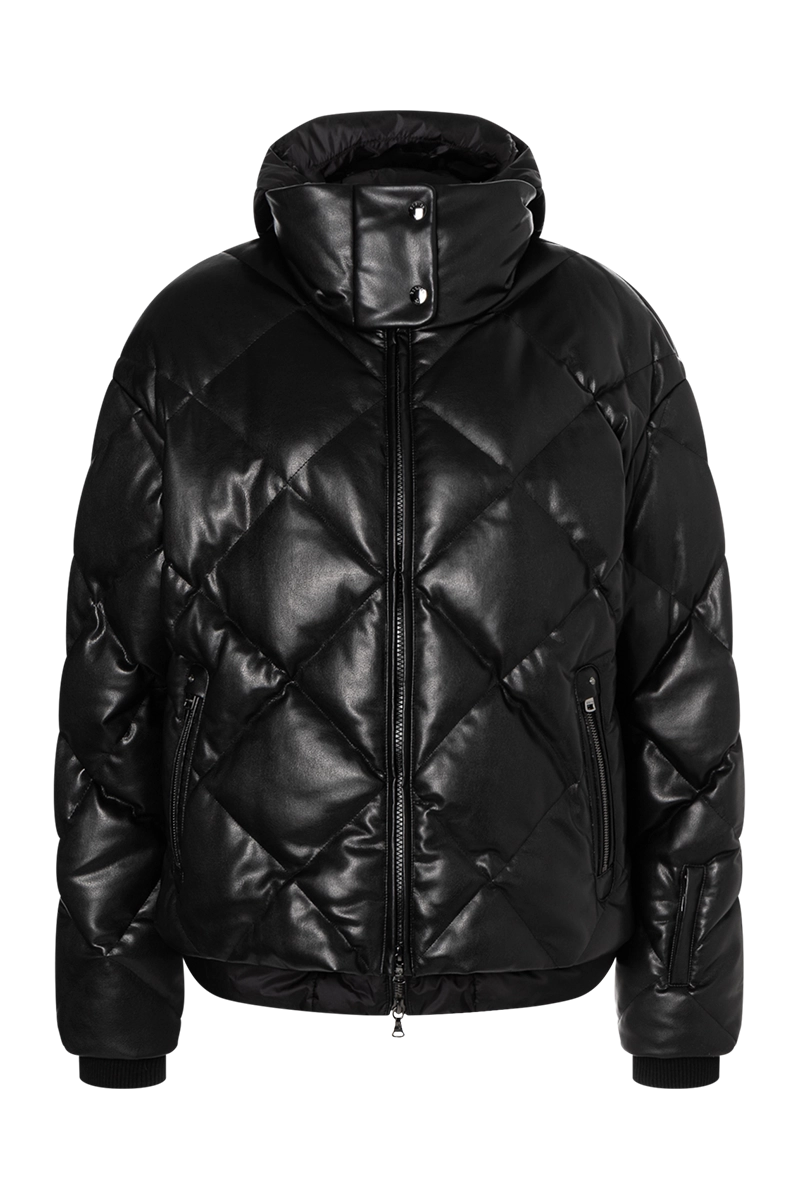 Lissi-D Sports Leather Down Ski Jacket Knit Fabric Woven Fabric Fleece Fabric