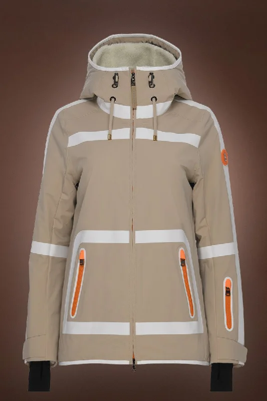 Maddy Tec Ski Jacket - Powder Champagne Print Jacket Jacquard Jacket Patchwork Jacket Maddy Tec Ski Jacket - Powder Champagne Print Jacket Jacquard Jacket Patchwork Jacket