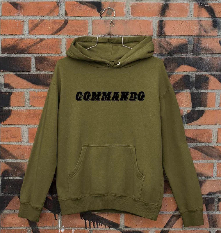 Commando Unisex Hoodie for Men/Women Hoodie with Side Slits Relaxed Casual