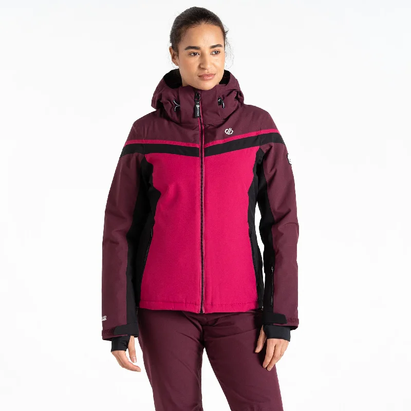 Dare2b Ladies Flurry Waterproof Breathable Stretch Ski Jacket-BERRY Wool Jacket Cashmere Jacket Tweed Jacket