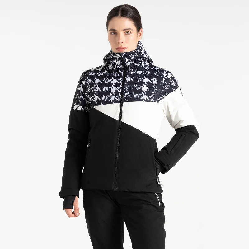 Dare2b Ladies Ice III Waterproof Breathable Stretch Ski Jacket-BLACK Hoodie Zip-Up Jacket Button-Up Jacket