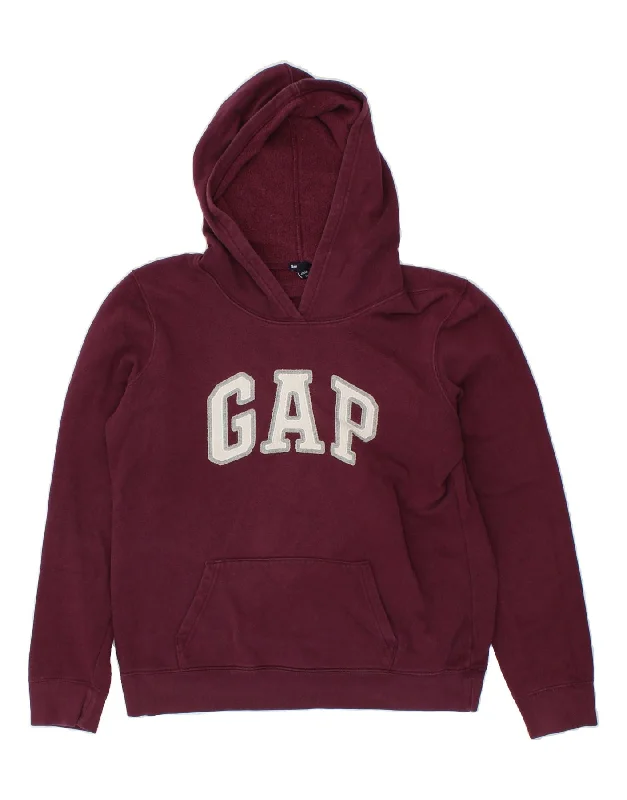 GAP Mens Graphic Hoodie Jumper Medium Burgundy Hoodie with Hidden Zipper Minimalist Clean GAP Mens Graphic Hoodie Jumper Medium Burgundy Hoodie with Hidden Zipper Minimalist Clean