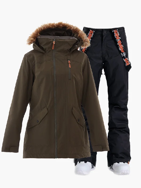Women's Green Jackets & Black Pants Ski Suits Appliqued Jacket Beaded Jacket Sequined Jacket