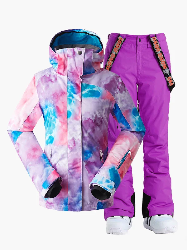 Womens Ski Suits Colorful Snowboard Jacket Purple Pants Sets Cotton Jacket Linen Jacket Terry Jacket