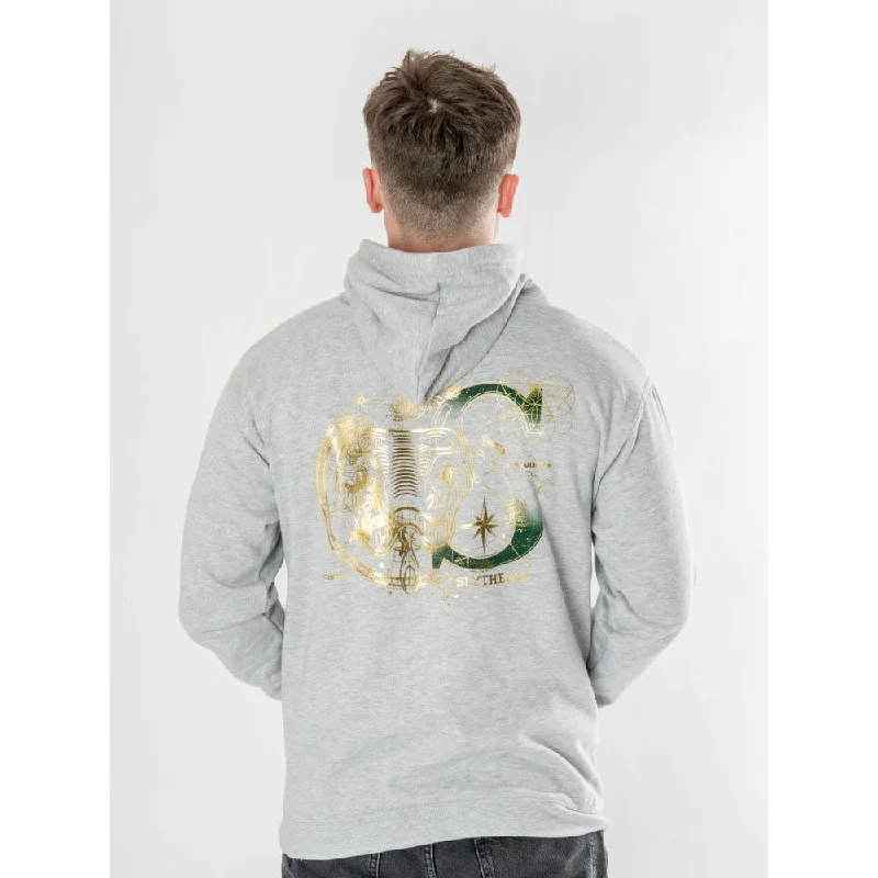 Harry Potter Unisex Grey Marl Slytherin Zodiac Hoodie Adult