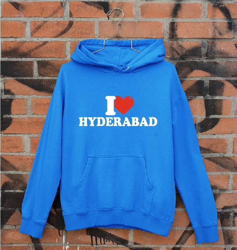 I Love Hyderabad Unisex Hoodie for Men/Women Hoodie with Metallic Shiny Futuristic