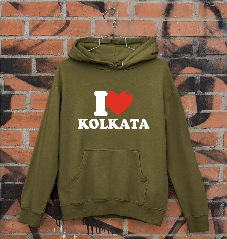 I Love Kolkata Unisex Hoodie for Men/Women Hoodie with Button Classic Timeless