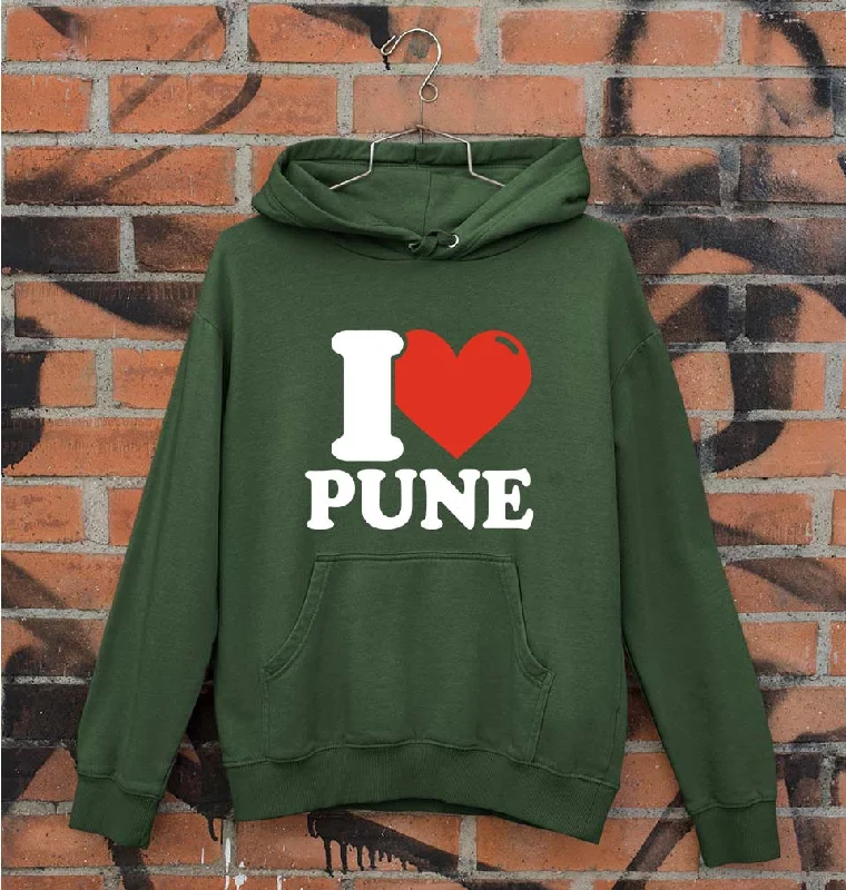 I Love Pune Unisex Hoodie for Men/Women Hoodie Crop Top Short Trendy