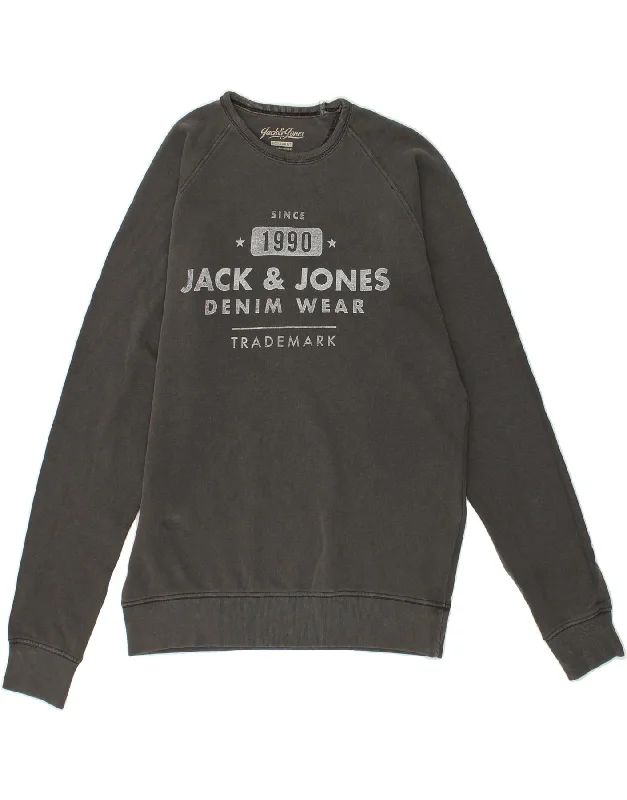 JACK & JONES Mens Graphic Regular Fit Sweatshirt Jumper Medium Grey Cotton Hoodie Jacket Zipper Layering JACK & JONES Mens Graphic Regular Fit Sweatshirt Jumper Medium Grey Cotton Hoodie Jacket Zipper Layering