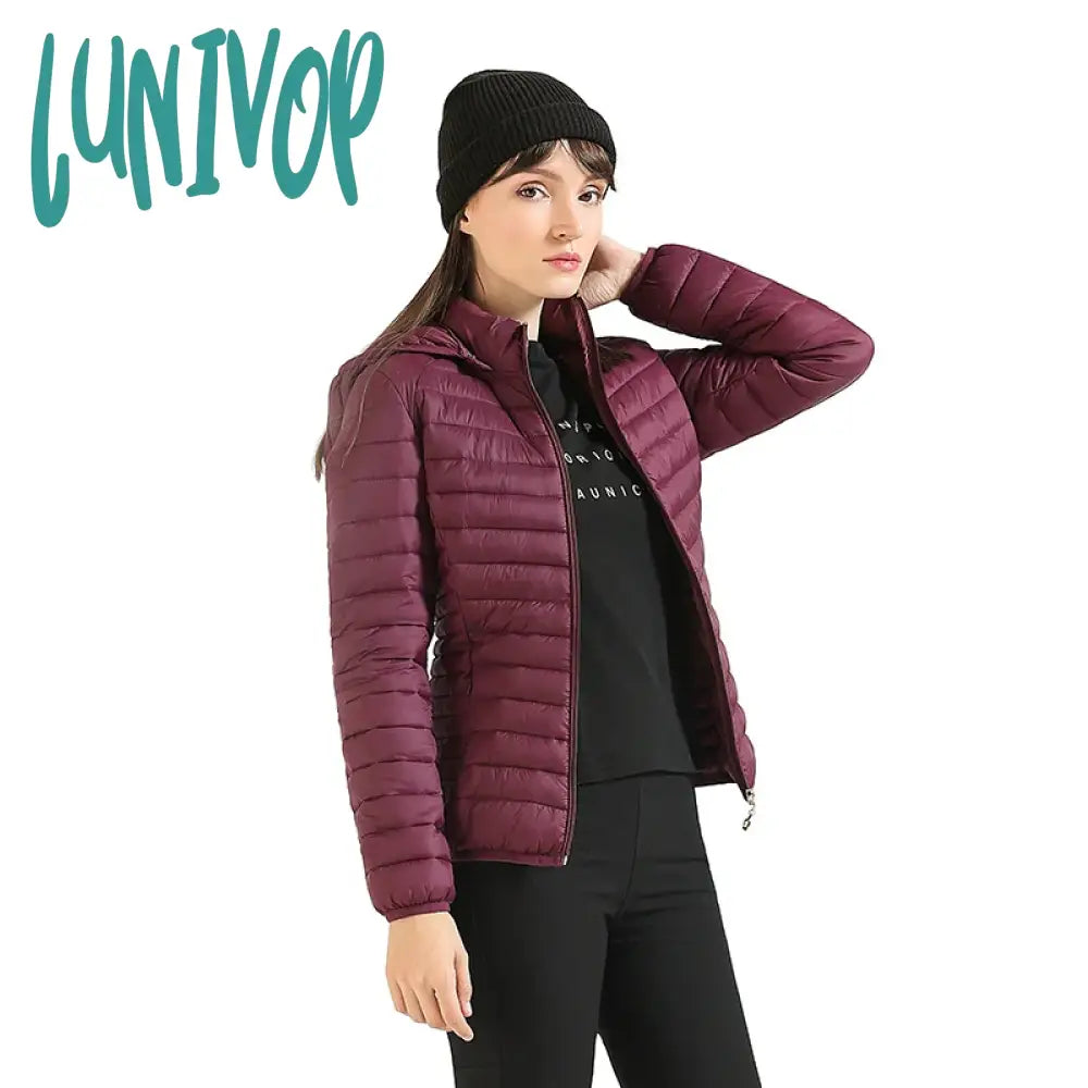 Lunivop Winter Parka Ultralight Padded Puffer Jacket for Women Coat with Hood Outdoor Warm Lightweight Outwear with Storage Bag Coat Fleece Jacket Down Jacket Feather Jacket