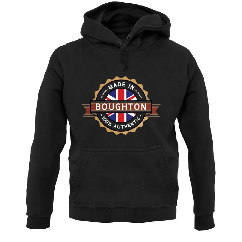 Made In Boughton 100% Authentic Unisex Hoodie Hoodie with Snap Buttons Easy Quick