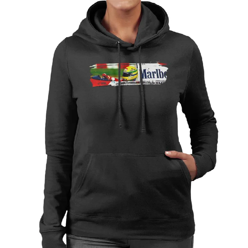 Motorsport Images Ayrton Senna McLaren MP46 At Hungarian GP Women's Hooded Sweatshirt Hoodie with Drop Shoulder Relaxed Streetwear Motorsport Images Ayrton Senna McLaren MP46 At Hungarian GP Women's Hooded Sweatshirt Hoodie with Drop Shoulder Relaxed Streetwear