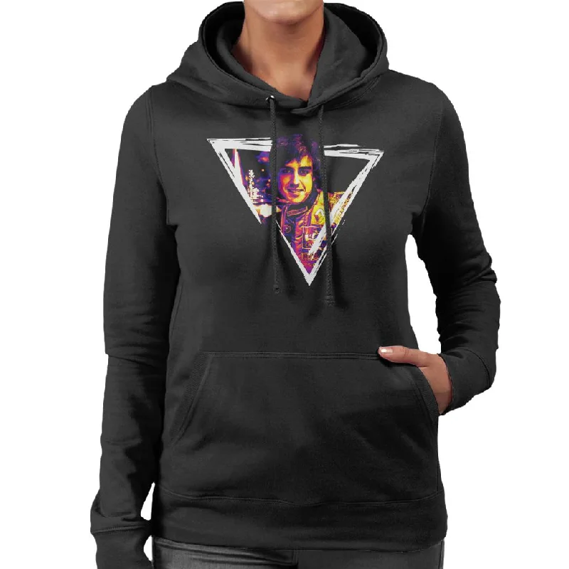 Motorsport Images Fernando Alonso Trophy Art Women's Hooded Sweatshirt Hoodie with Hem Raw Edge Edgy Unfinished