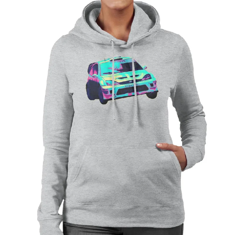 Motorsport Images Ford Focus RS WRC Turn Women's Hooded Sweatshirt Hoodie with Velcro Closure Adjustable Secure