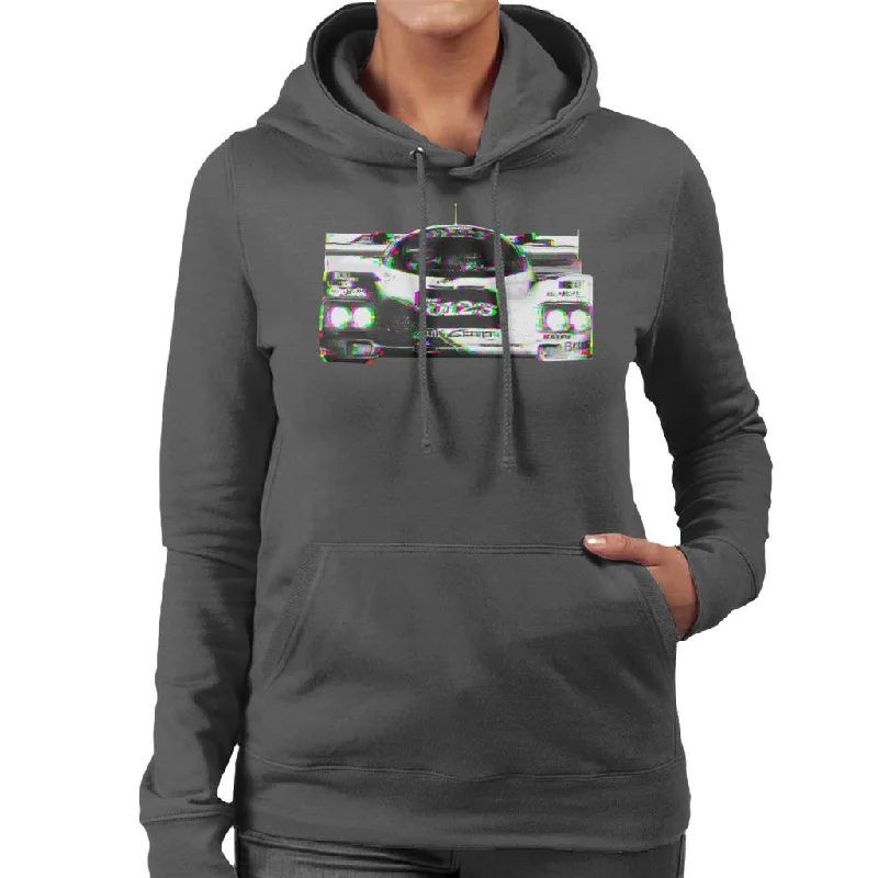 Motorsport Images Hurley Haywood 962 Daytona Glitch Effect Women's Hooded Sweatshirt Hoodie with Oversized Fit Loose Comfortable Motorsport Images Hurley Haywood 962 Daytona Glitch Effect Women's Hooded Sweatshirt Hoodie with Oversized Fit Loose Comfortable